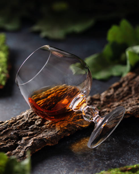 Cognac in a stemmed tasting glass