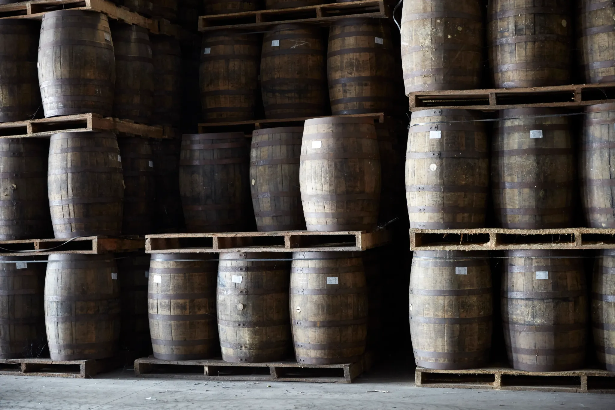 Rum casks maturing at Worthy Park Estate in Jamaica