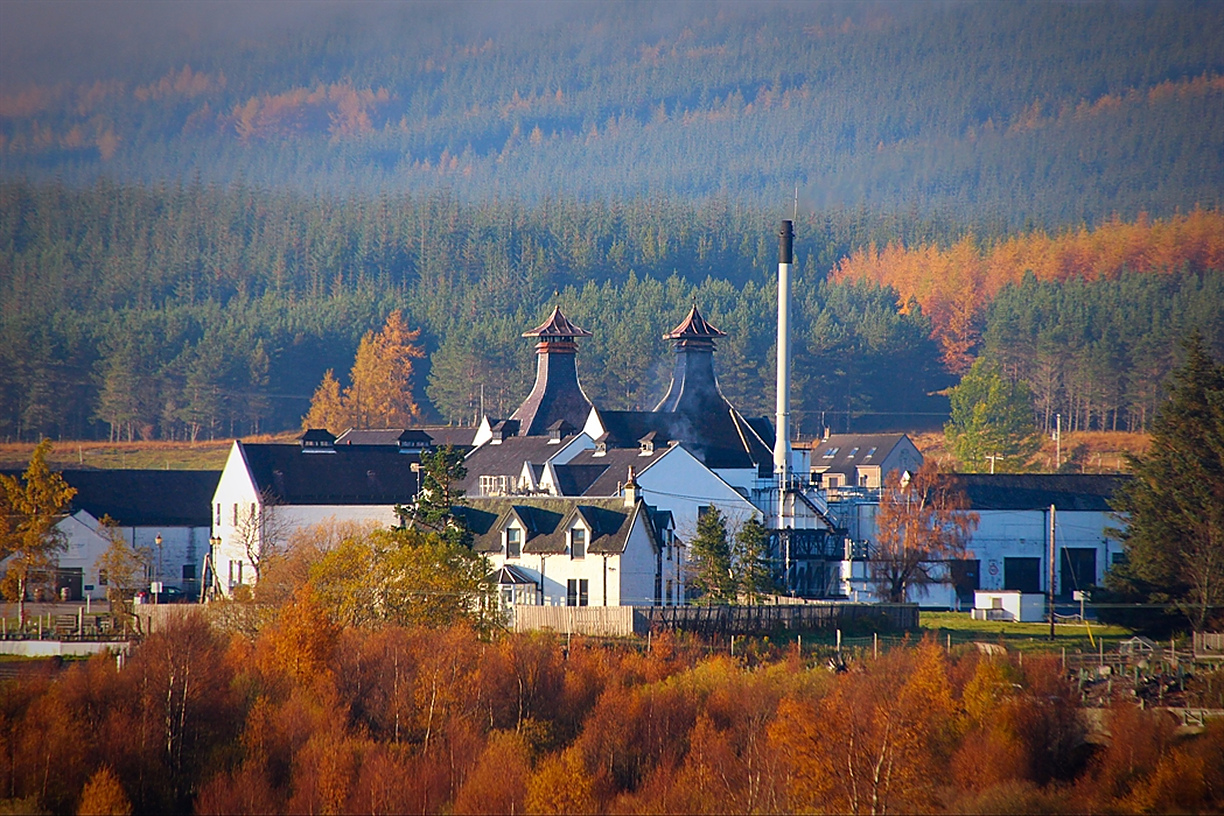 Traditional Scottish distillery exterior