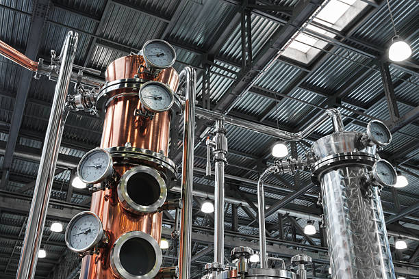 Copper and stainless distillation columns with multiple access points