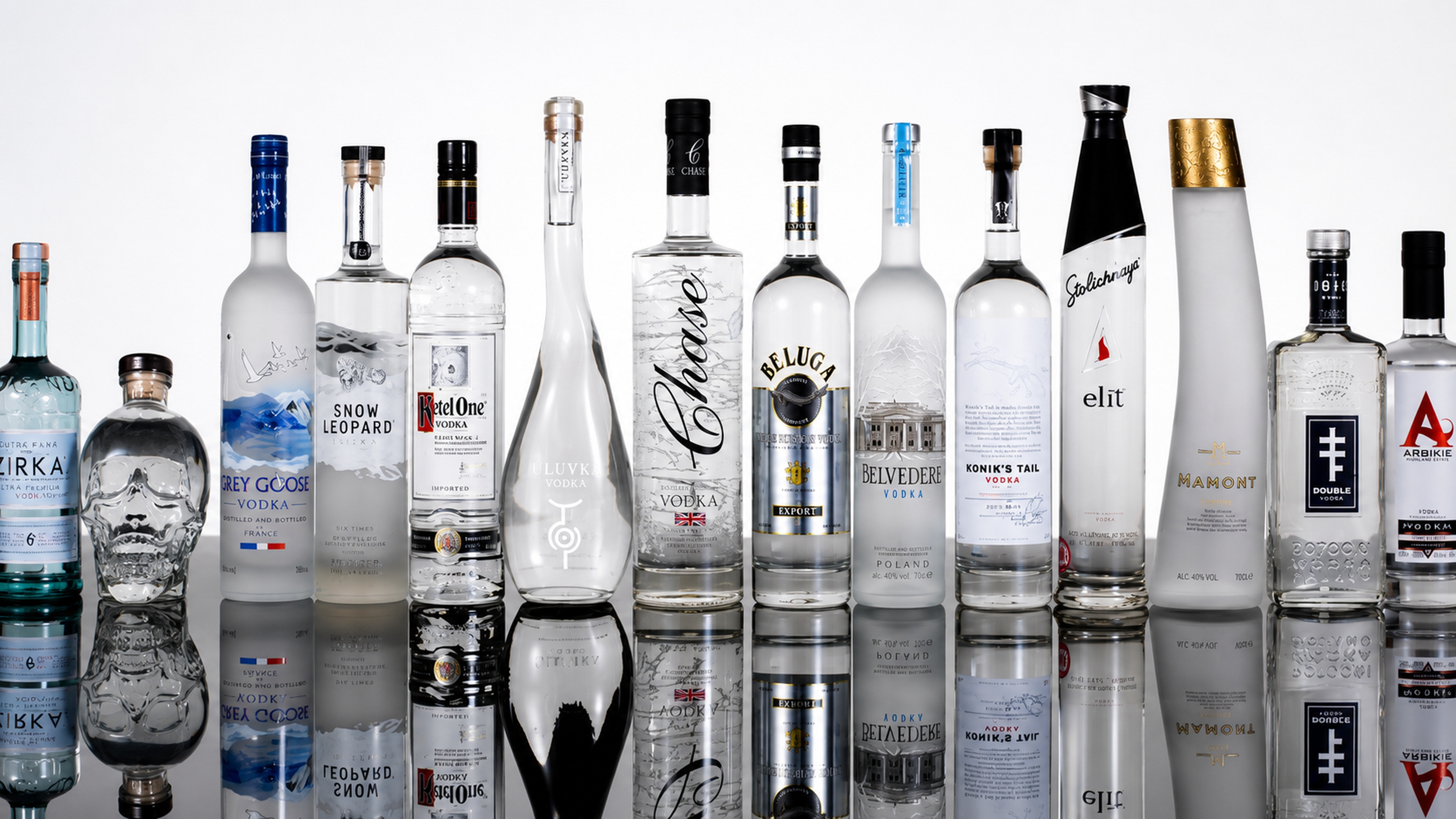 Illustrative vodka label showing category name, alcohol strength and bottle volume